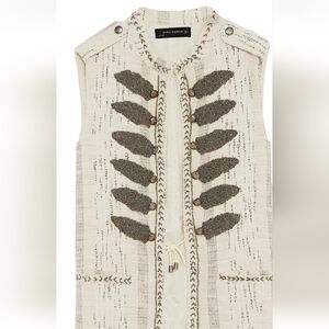 Zara Shiny Waistcoat With Embroidered Beads